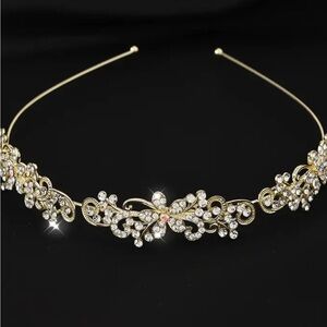 Elegant Gold Crystal Headband